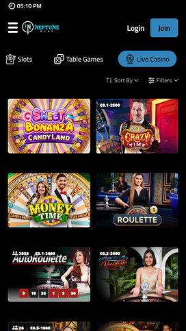 Neptune Play Casino Mobile Live dealer