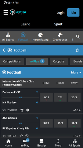 Neptune Play Casino Mobile Live Sports