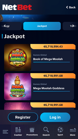 NetBet Casino Mobile Jackpot