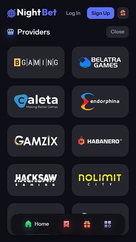 Desarrolladores de juegos móviles de NightBet Casino