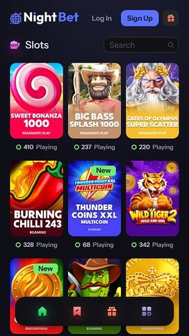 Juegos móviles de NightBet Casino
