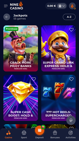 Nine Casino Mobile Jackpot