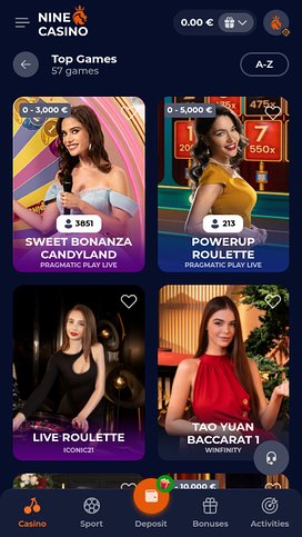 Nine Casino Mobile Live Dealer