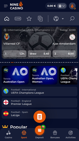 Nine Casino Mobile Sportsbook