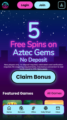 NoDeposit Slots Casino Mobile Homepage