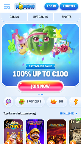 Nomini Casino Mobile Homepage