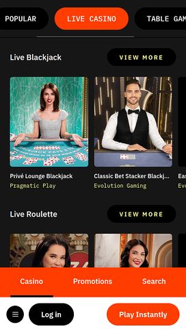 Nopein Casino Mobile Live Dealer