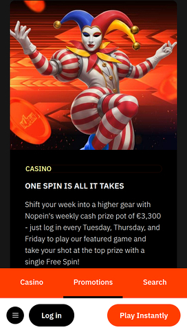 Nopein Casino Mobile Promotions