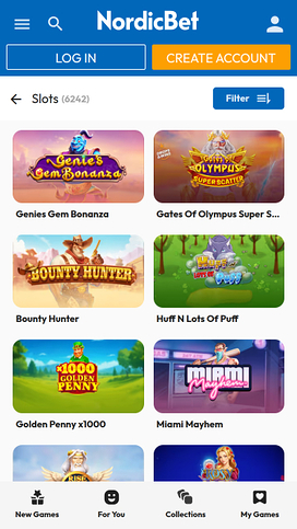 NordicBet Casino Mobile Games