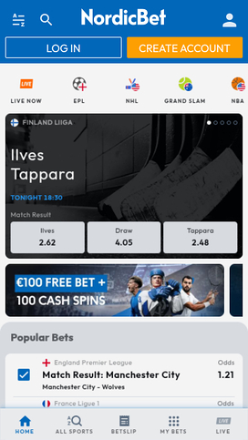 NordicBet Casino Mobile Sportsbook