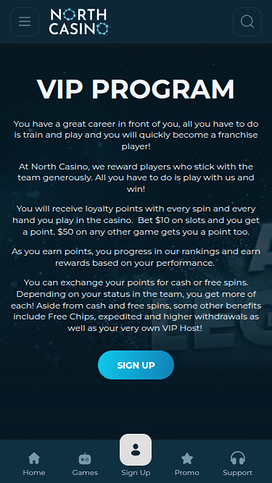 North Casino Mobile VIP Program