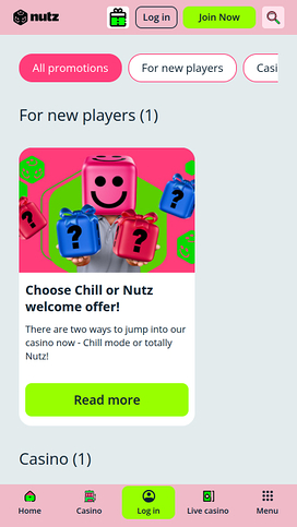 Nutz Casino Mobile Promotions