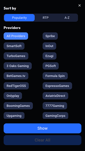 Odds96 Casino Mobile Game Developers