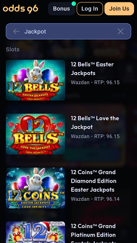 Odds96 Casino Mobile Jackpot