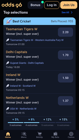 Odds96 Casino Mobile Sports