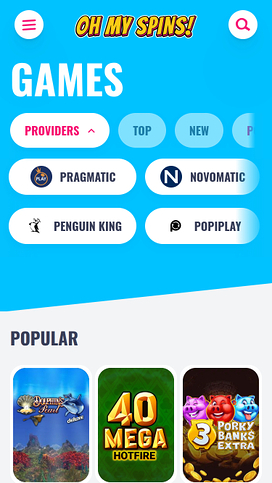 Oh My Spins Casino Mobile Game Developers