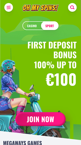 Oh My Spins Casino Mobile Homepage