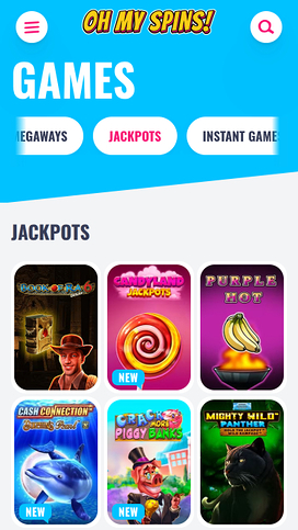 Oh My Spins Casino Mobile Jackpot