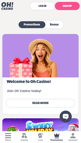 Promotions screenshot of Oh Casino for Mobile