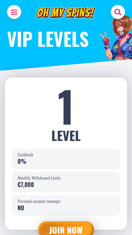 Oh My Spins Casino Mobile VIP Program