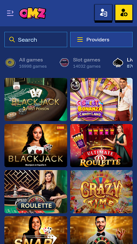 OhMyZino Casino Mobile Live Dealer