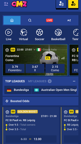 OhMyZino Casino Mobile Sportsbook