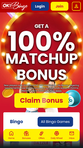 Ok Bingo Casino Mobile Homepage