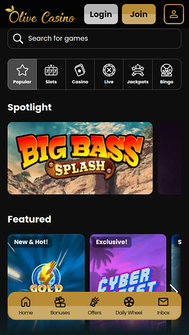 Olive Casino Mobile Games