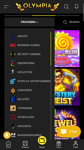 Olympia Casino Mobile Game Developers