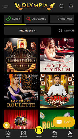 Olympia Casino Mobile Live Dealer