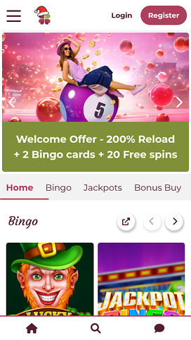 Online Bingo Mobile Homepage