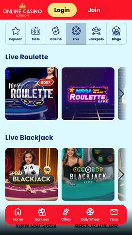 Online Casino London Mobile Live Dealer