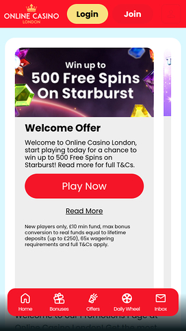Online Casino London Mobile Promotions