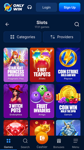 Only Win Casino Mobile Games