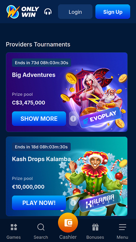 Only Win Casino Mobile Tournaments