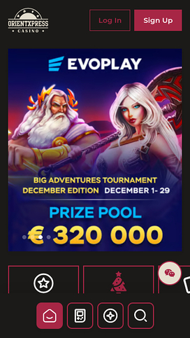 OrientXpress Casino Mobile Homepage
