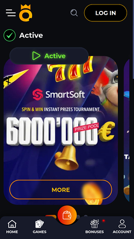 Torneos móviles del casino Oro.gg