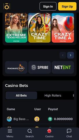 Osombet Casino game developers mobile page
