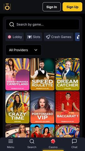 Osombet Casino live dealer mobile page