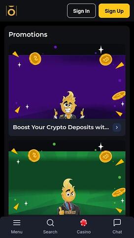 Osombet Casino promotions mobile page