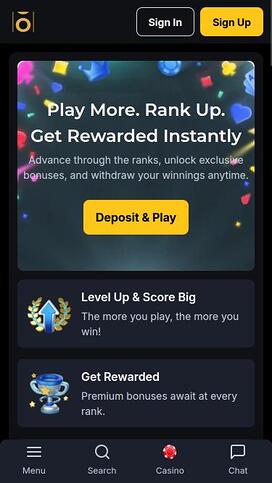 Osombet Casino VIP mobile page