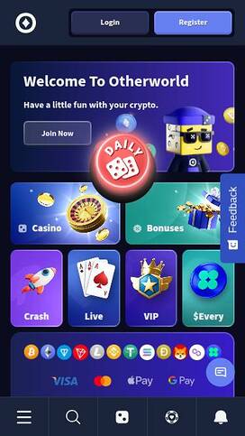 Otherworld Casino Homepage