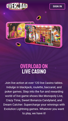 Overload Casino Mobile Live Dealer