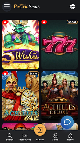 Pacific Spins Casino Mobile Jackpot