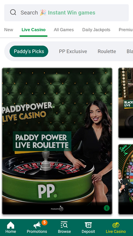 Paddy Power Casino Mobile Live Dealer