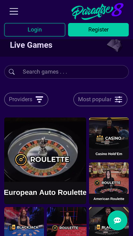 Paradise 8 Casino Mobile Live Dealer