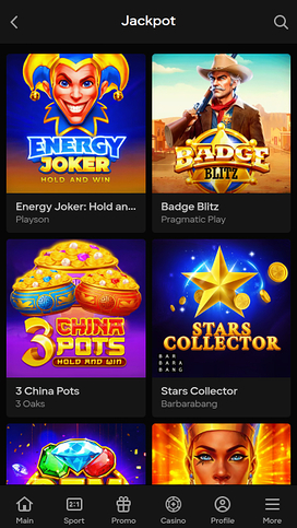 Parimatch Casino Mobile Jackpot