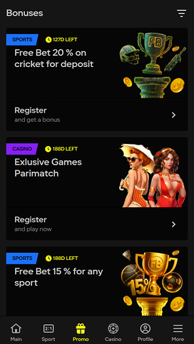 Parimatch Casino Mobile Promotions