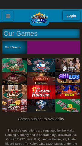 Paris Vegas Casino Mobile Table Games