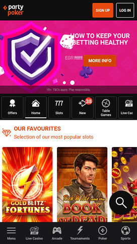PartyPoker Mobile Homepage